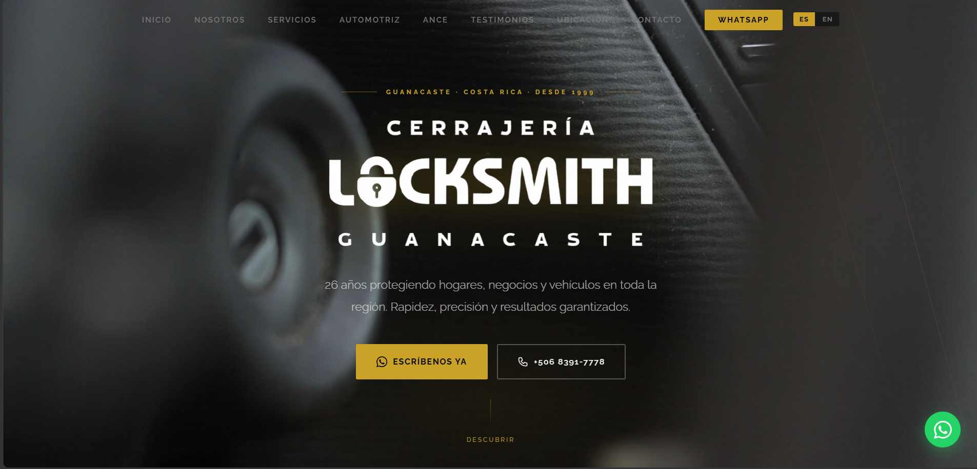 Web Cerrajería Locksmith Guanacaste